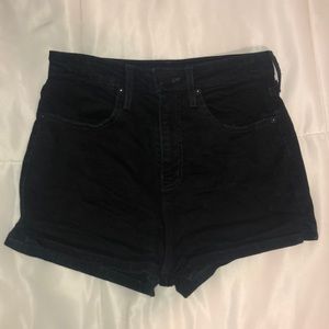 Black jean shorts